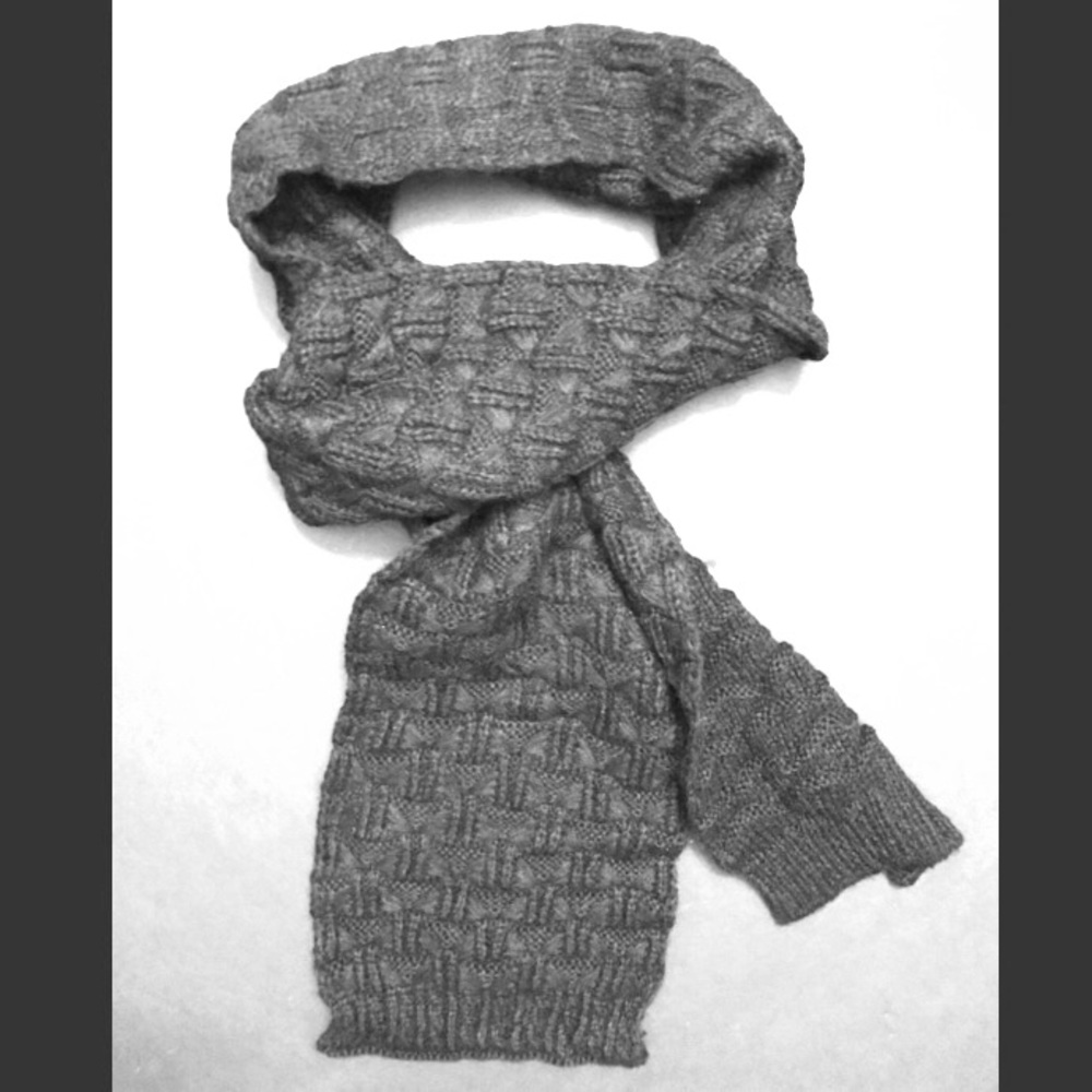 Long Black Knit Winter Scarf